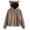 Autumn and winter new fluffy rabbit ears hooded warm sweater sweater