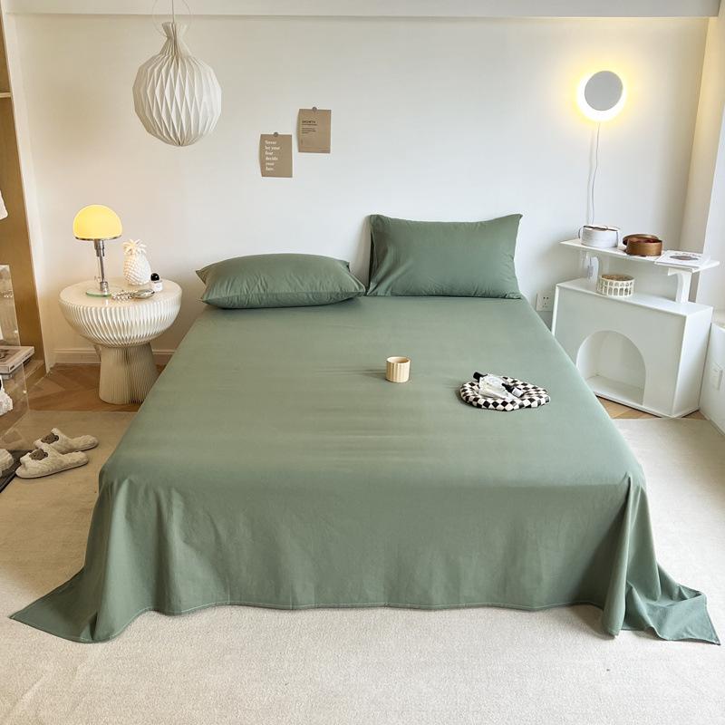 Ns Wind Solid Color Bed Sheet Single Piece Student Dormitory Simple Thickened Skin-friendly Double Bed All-inclusive
