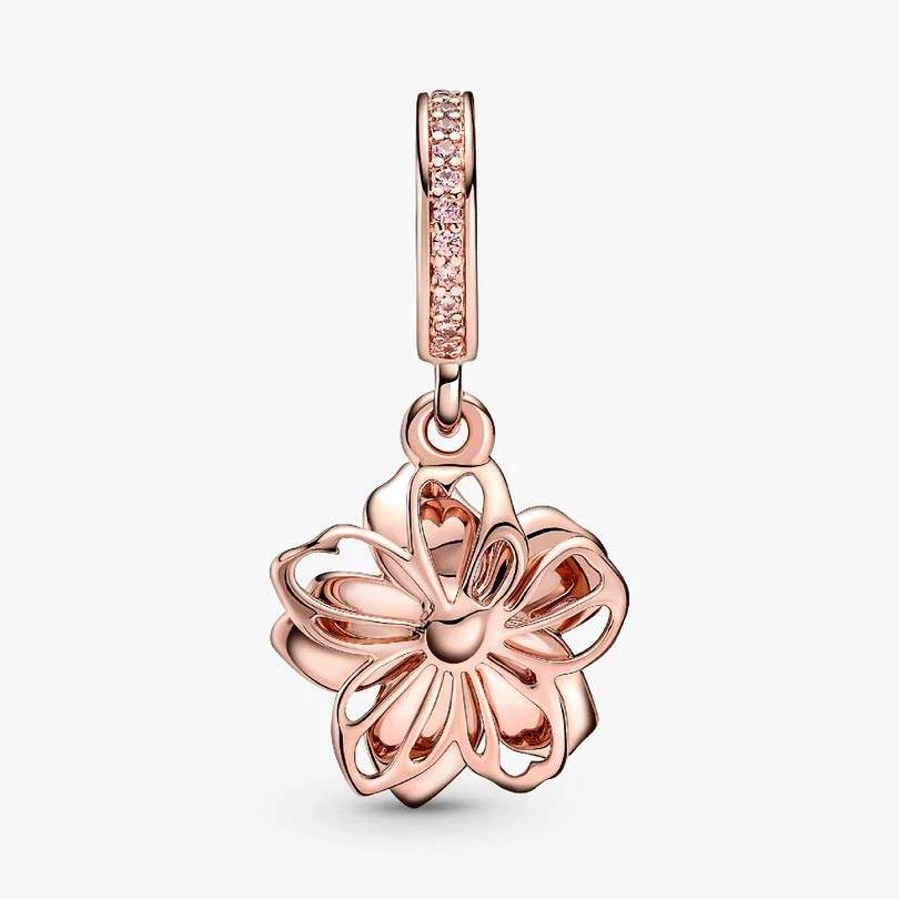 Pandora Cherry Blossom Dangle Charm – 14k Rose Gold-Plated