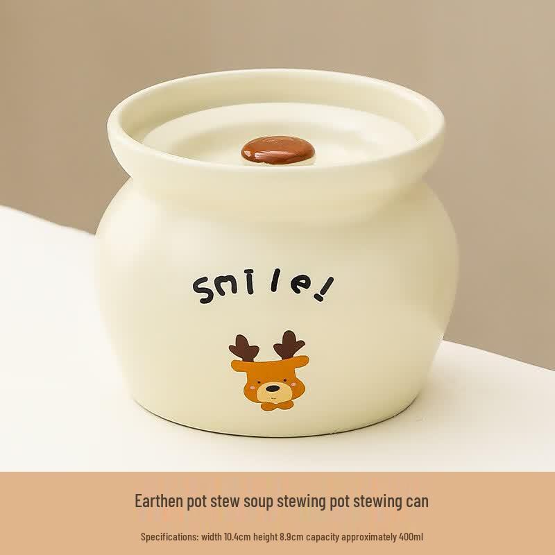 ZISIZ Ceramic Stew Pots with Lid (Set of 2)
