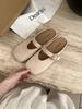 Mary Jane Bag Head Half Slippers Women's Summer Wear Half Drag 2025 Color Soft Flat Bottom One Pedal Mill Shoes Tide