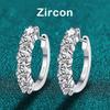 3mm D Moissanite Earrings 925 Sliver Plated White Gold Hoop Earring for Women Wedding Party Fine Jewelry