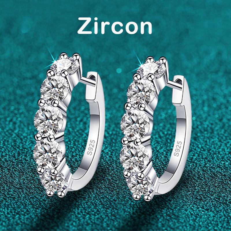 3mm D Moissanite Earrings 925 Sliver Plated White Gold Hoop Earring for Women Wedding Party Fine Jewelry