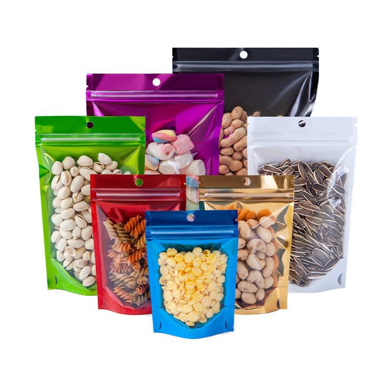 Colorful Yin Yang Self-Standing Translucent Resealable Snack Bags