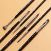 JOWOART 6pcs Multifunction paint brush black nylon hair set birch Short rod oil acrylic watercolor gouache student beginner art tool
