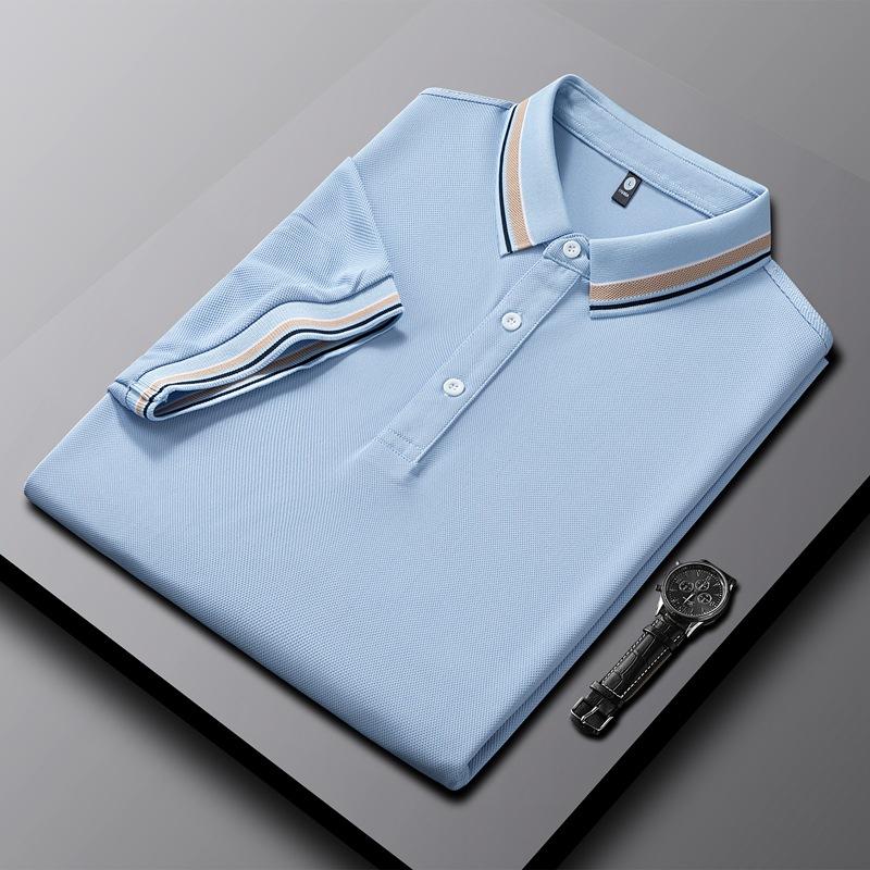 Summer Men's Polo Shirt with A Lapel Collar and A Loose Fitting Half Sleeved Business Casual Short Sleeved Shirt