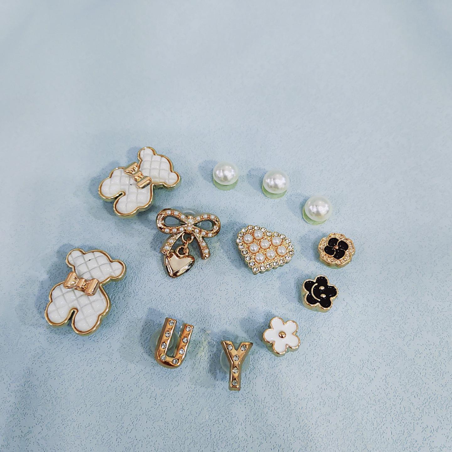 

Обувь с отверстиями DIY аксессуары съемный белый медведь бант набор обувной цветок обувная пряжка аксессуары