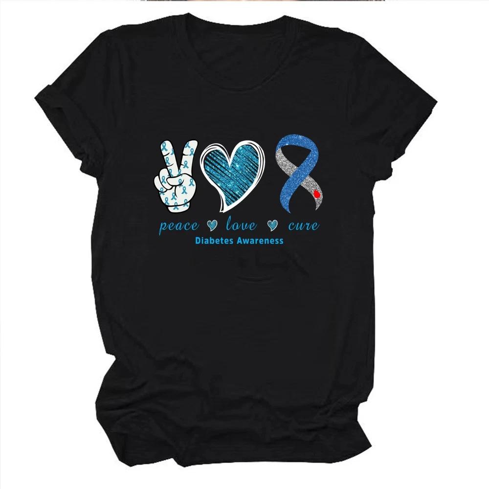 Peace Love Diabetes Awareness Shirt In November We Wear Blue Shirt For Support S