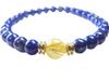 Kanaishi Good Fortune and Wealth To Your Gold Rutilated Quartz and Genuine Uncolored Lapis Lazuli Bracelet for Men and Natural 8mm X 6mm Crumbled