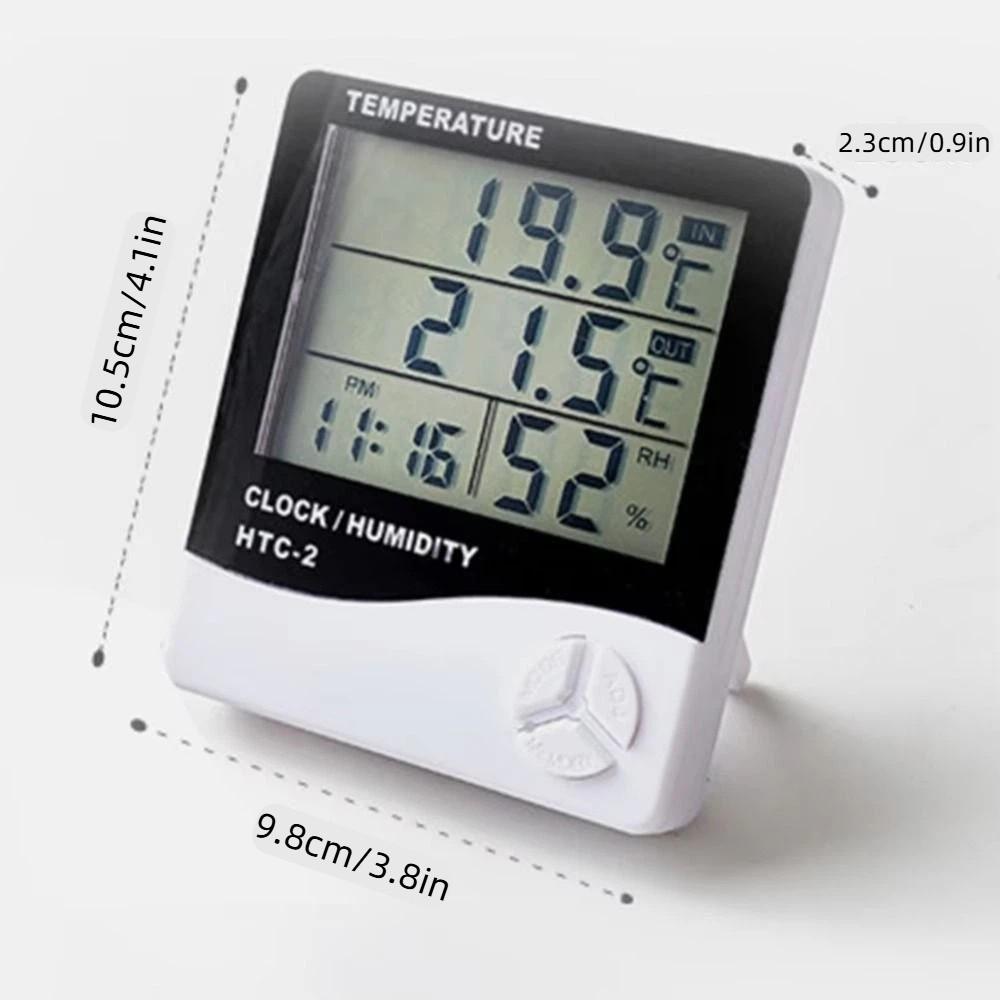 Hanging Desktop Table Clocks LCD Display Dual Temp Digital Humidity Monitor  Indoor Outdoor