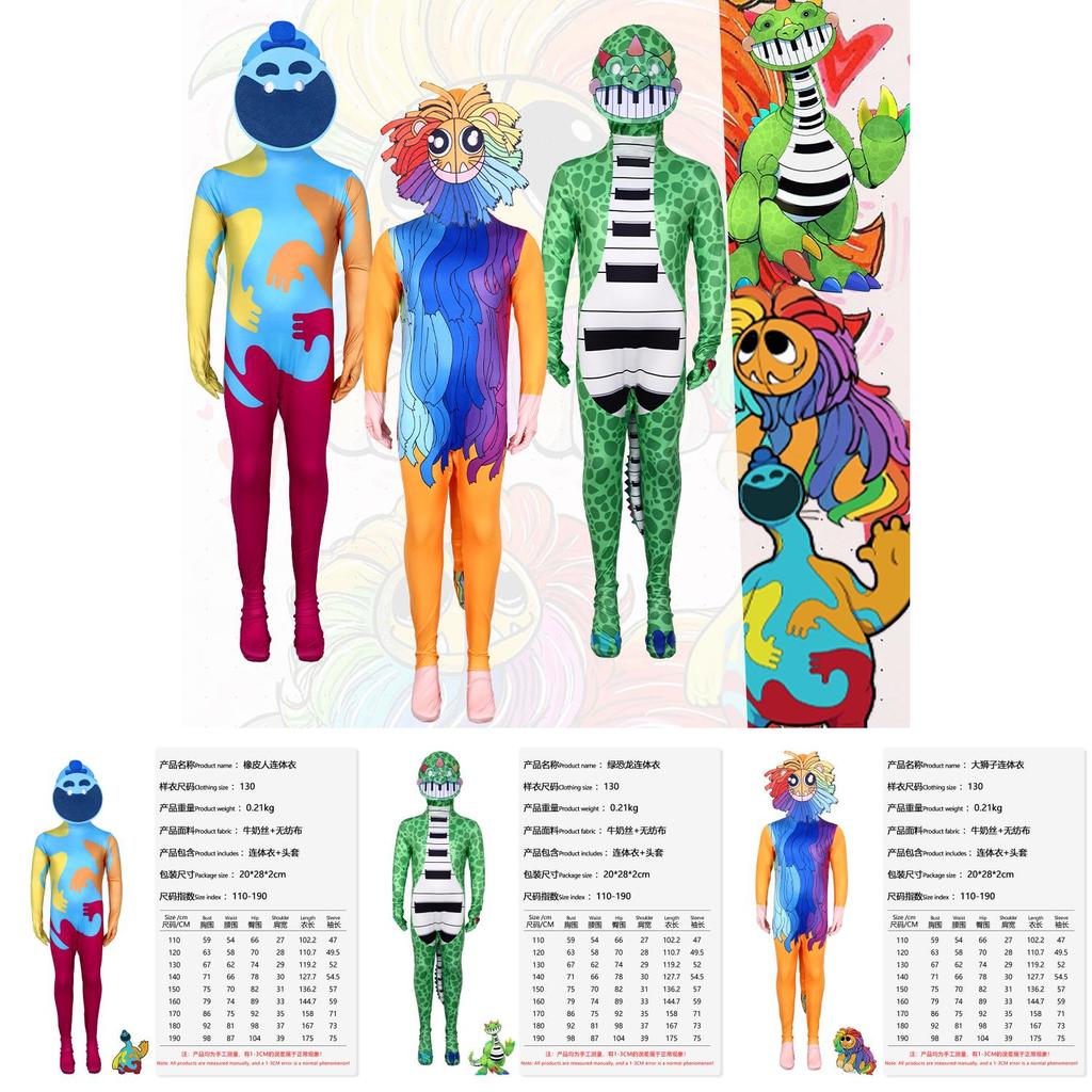 Poppy Playtime Halloween Cosplay Costume For Game Anime Roleplay Polyester Unisex Stage Performance Special Characters Included
