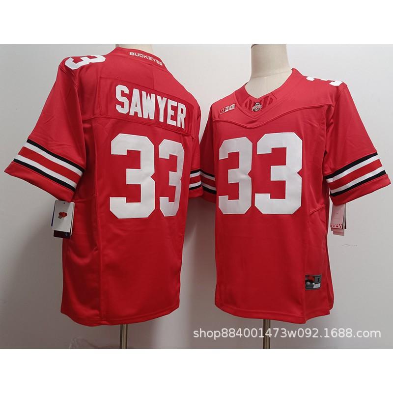 Mens Ohio State Buckeyes Rugby Jersey Training Shirt Cotton Blend Embroidered Football Uniform College Team Practice
