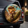 1pc Fun Cowboy French Fries Print Car Tire Cover & Wheel Protector - Spare Tire Protector Suitable for Outdoor Camping, Road Trips, Easy Install, Comp