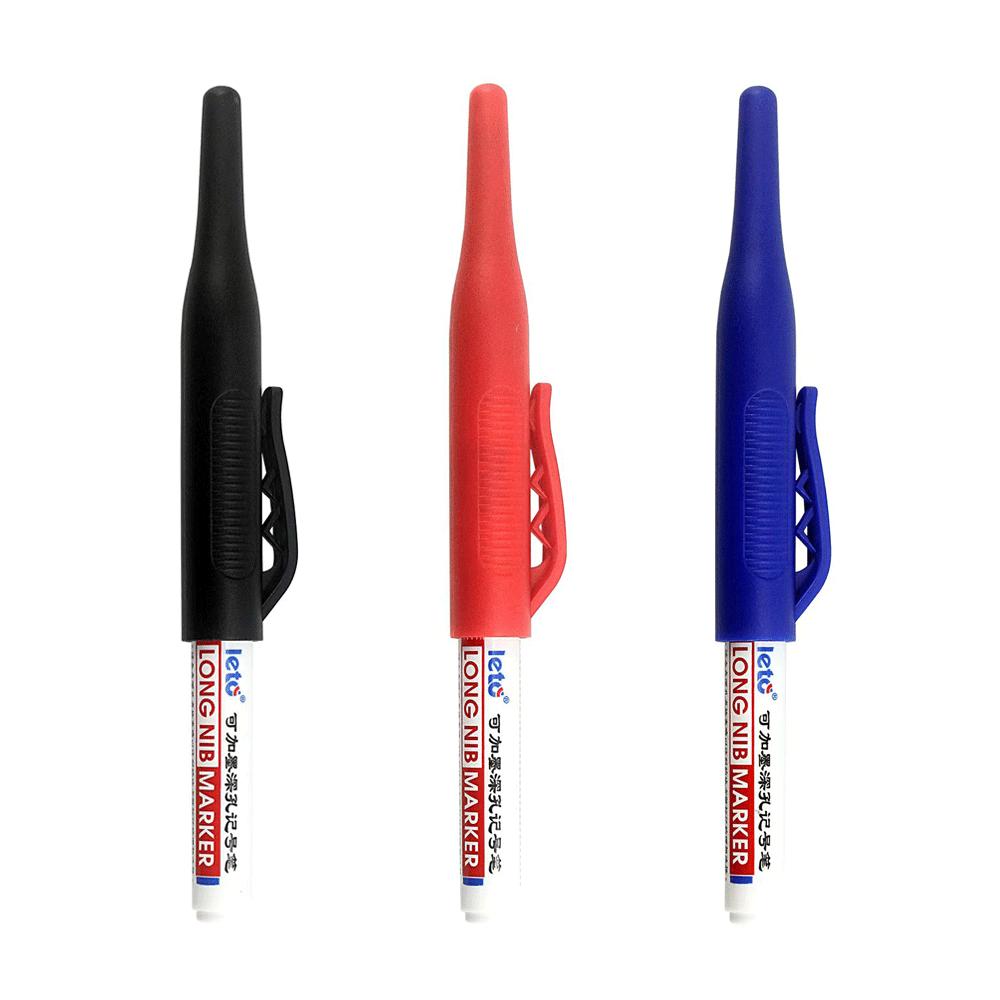 32MM Large Capacity Long Head Markers Woodworking Bathroom Decoration Multi-purpose 3/1Pcs Deep Hole Marker Pens Art Supplies