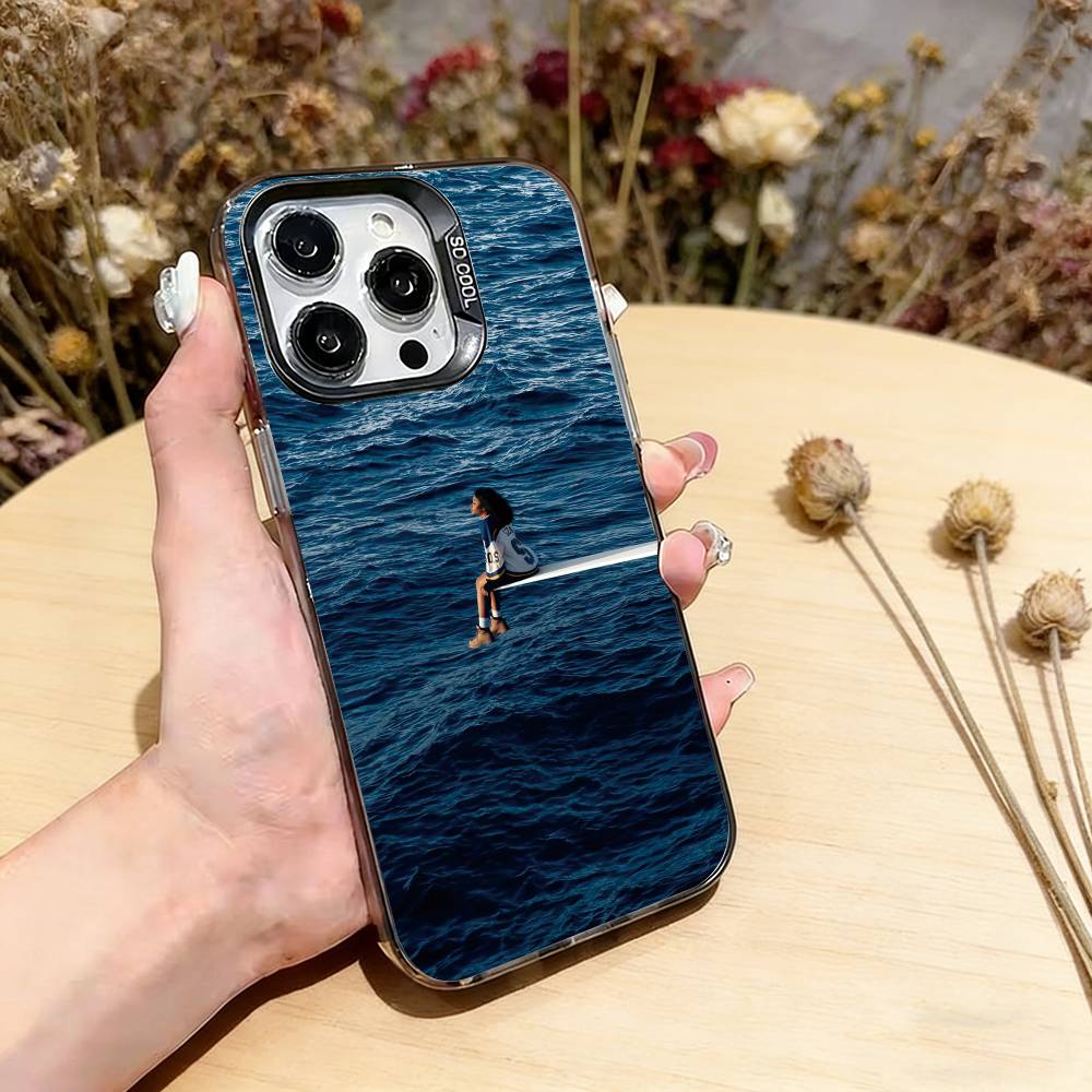 Singer S-SZA lana Phone Case For iPhone 17,16,15,14,13,12,11 Plus,Pro Max,XS,Colored Silver Plated Inside Cover