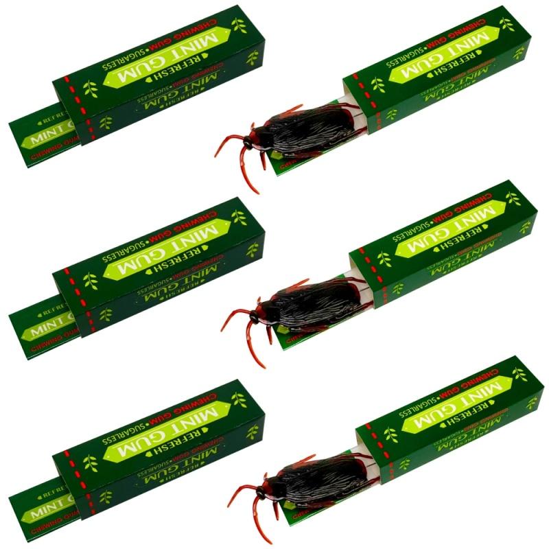 

6Pcs Simulation Cockroach Chewing Gum Creative Novelty Funny Prank Toy Startled DIY Self-installation Simulation Chewing Gum OneSize