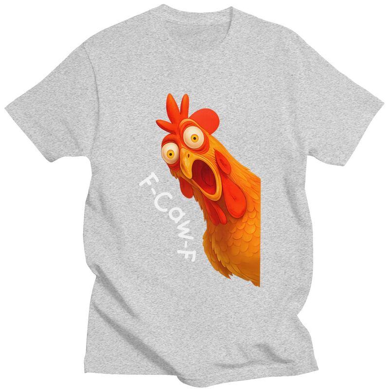 FCawFChicken TShirt 100 Cotton Tee Tops Streetwear Round Neck Sarcastic Rooster Tshirts Fashion ShortSleeve Clothes