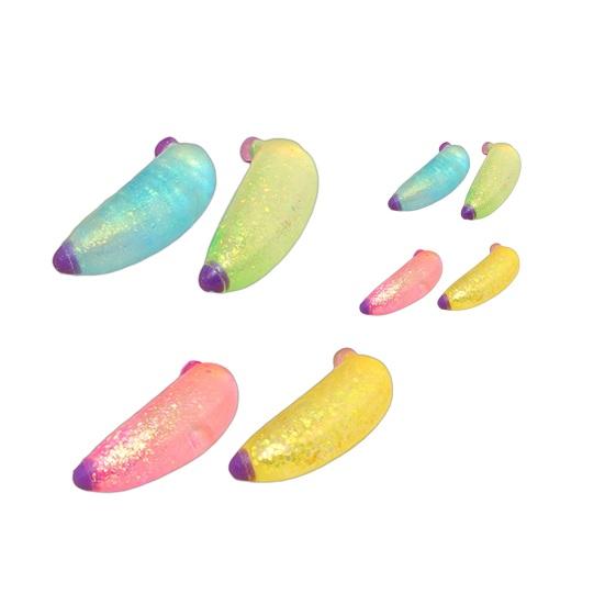Glitter Banana Sugar Ball Slow Rebound Stress Relief Clear Banana Squeeze Sensory Toy Anxiety Relieving Simulated Fruit Stress Ball