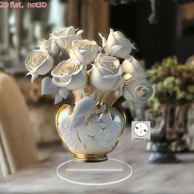 Acrylic Flower Decorations for Home Office Desk Enhance Visual Effects New Holiday Gift Ideas Artificial Blooming Plant Decor