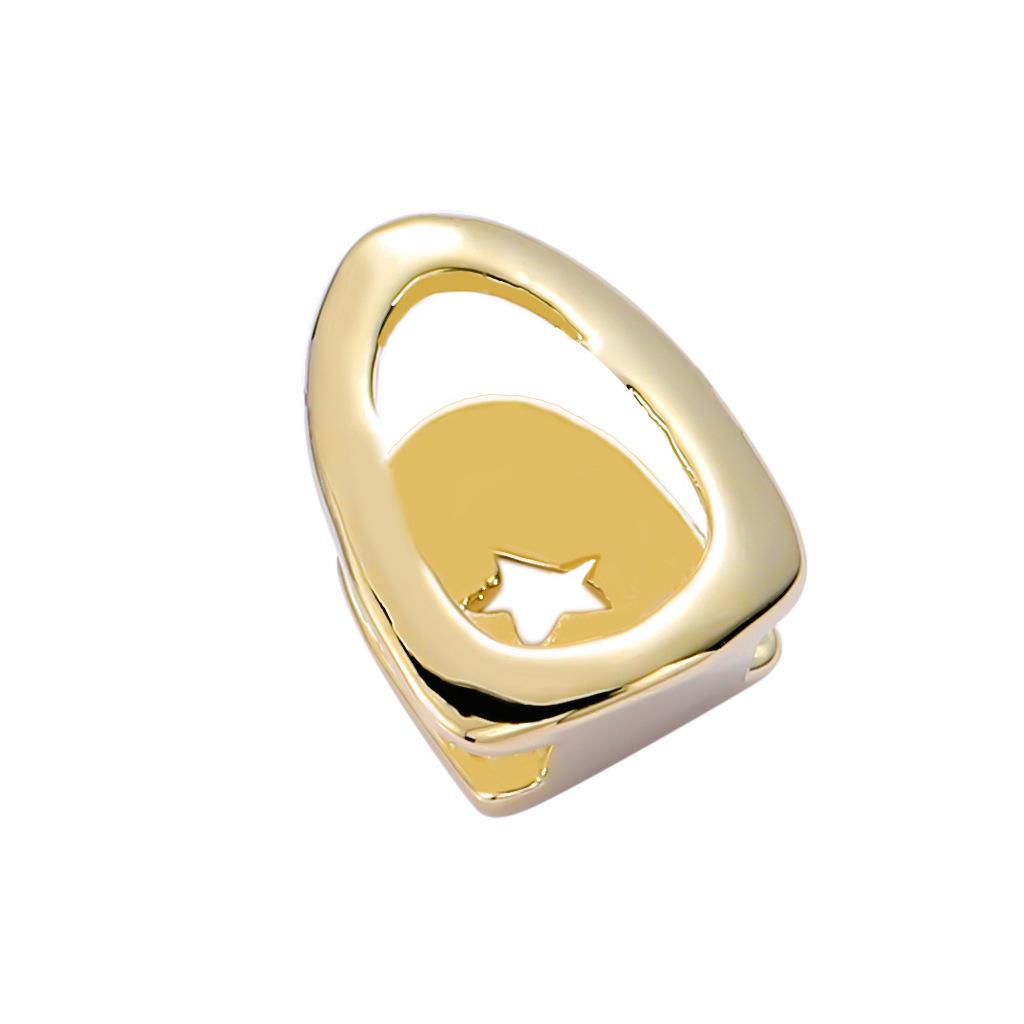 Trendy Gold-Plated Hip Hop Hollow Single Tooth Grillz for Men & Women