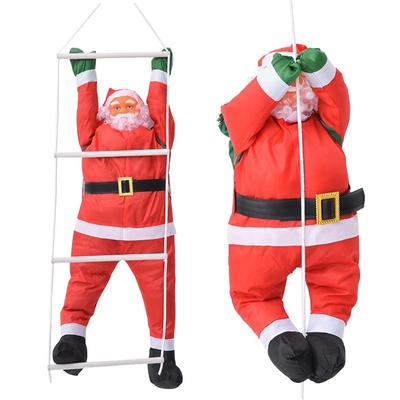 Obří hračka Santa Clause Starý muž lezoucí po lanovém žebříku Zábavný vánoční nafukovací Starý muž Venkovní přívěsek Vánoční domácí dekorace