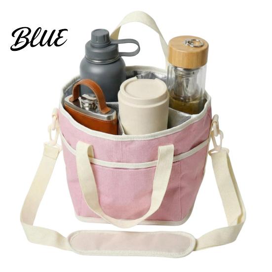 Stable Drink Caddy for Road Trips Beverage Pouch with Adjustable Strap Reusable Waterproof 4 Cup Carrier Heavy Duty Tray Cups Holder Foldable