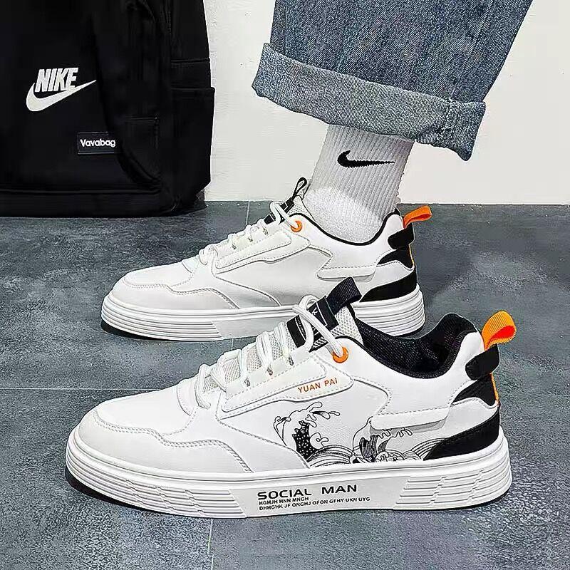 

Spring and summer new casual single shoes sports shoes mesh men s shoes breathable board shoes student white shoes 44