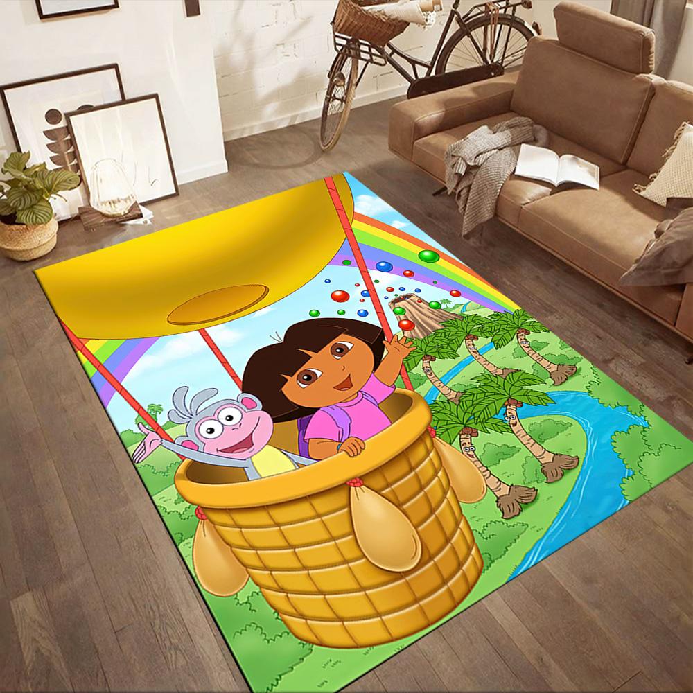 Dora Explorer Area Rug Perfect for Study room Dining Room Dormitory Living Rooms Antislip Carpet Anime Office Decor Birthday/Christmas Gift