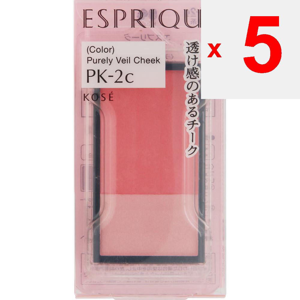 Kose ESPRIQUE Purely Veiled Blush PK2 (bright Coral Pink) 3.3g Cheek Rouge, Highlighter, Shading Apply the Blood Color from the Center of the Cheeks T