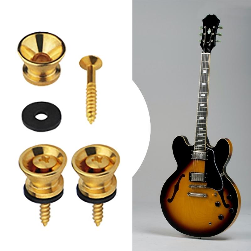 4Pcs Guitar Strap Lock Buttons Metal End Pin Security Straplocks Belt Buckle Retainer for Guitar Bass Ukuleles