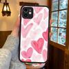INS Style Pink Heart Phone Case For IPhone 14 X XR XS 7 8 Plus 11 12 13 Pro MAX 13mini Matte Shockproof Case