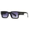 SHAUNA Ins Popular Fashion Square Rivets Men Sunglasses Vintage Punk Gradient Women Trending Dark Green Sun Glasses Shades UV400