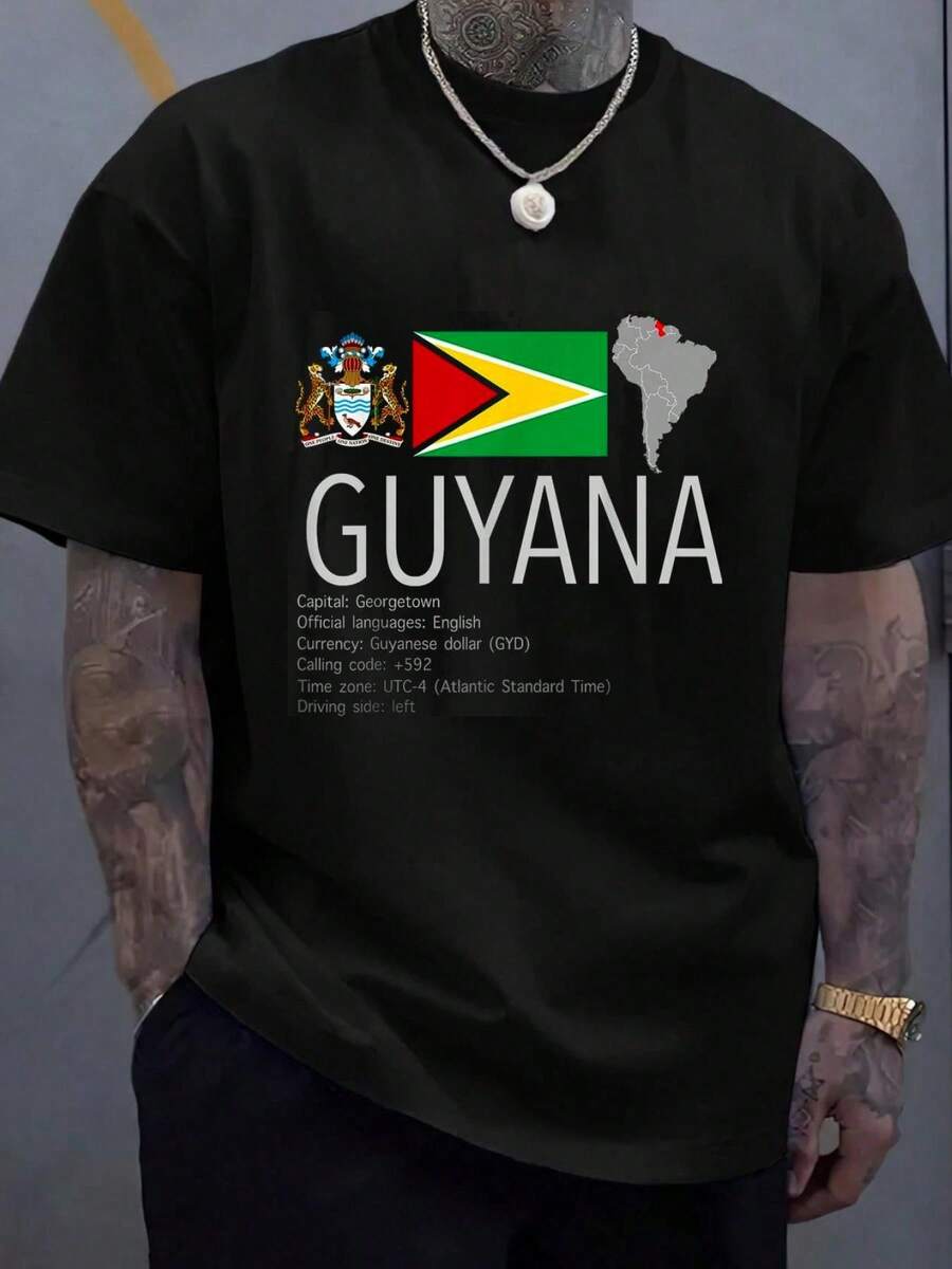 100% Cotton Guyana T-Shirt Tee T Shirt T-Shirt Women s Men s Graphic Tee, Causal Tops Fashion Tshirt S разноцветный