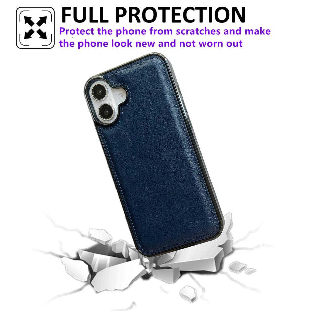 For iPhone 17 Case Calf Texture PU Leather Anti Fingerprint Back Phone Cover