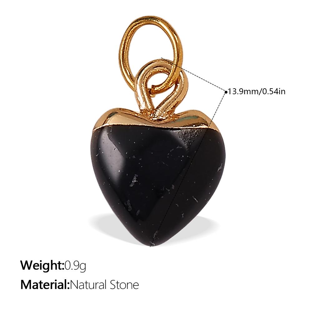 Beach Ocean Resort Diy Colored Natural Stone Love Pendant Accessories Gold Plated Jewelry Pendant