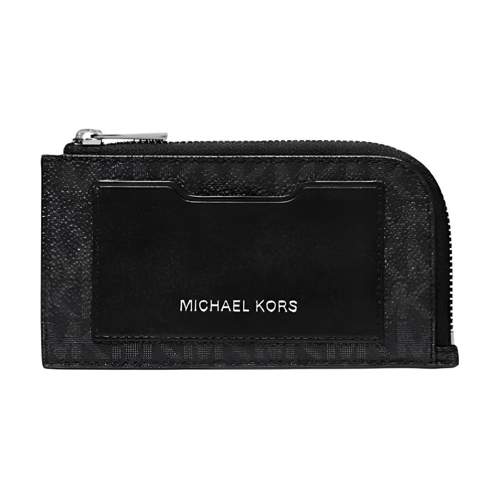 Michael Kors Coated Canvas Wallet, Card Holder Men's Black 36S0LGFE6B-BLACK