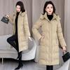 Giacca imbottita invernale da mamma media e lunga lunghezza al ginocchio giacca imbottita in piuma addensata moda invernale da donna di mezza età giacca imbottita calda