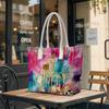 Colorful Watercolor Print Tote Bag Stylish Daily Use Shoulder Bag