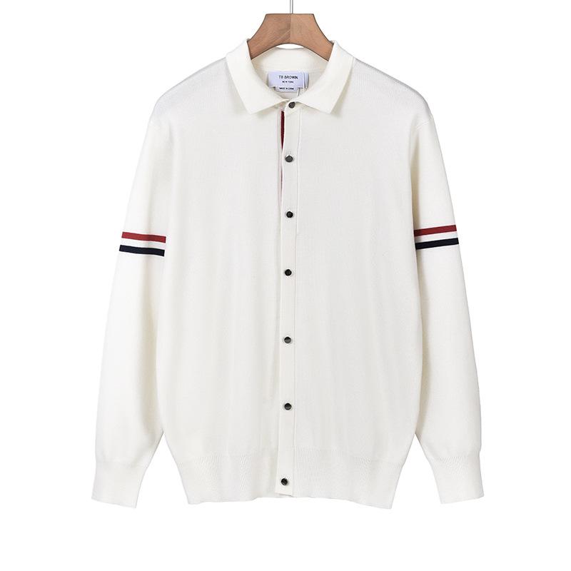 BROWIN2025 Autumn Lapel Striped Wool Sweater - Korean Style Casual Knitwear