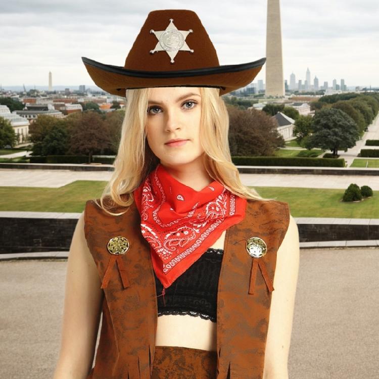 Halloween Cowboy Costume 2Pcs Cosplay Dress Up Parties Stage Performances Western Cowboy Outfits for Kids Adults Gifts