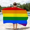 Art Flag of Gay Rainbow Pride Towel Soft Lightweight Anti-Sand Large Beach Towel Quick-Drying Bath Sports Family