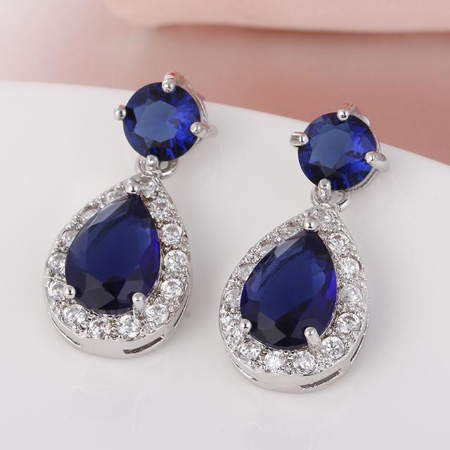 Charm White /Rose /Yellow Gold Color Drop Water Long Earrings Clear Crystal Nail Drop Earings Women Dazzling Wedding Gift Ae331