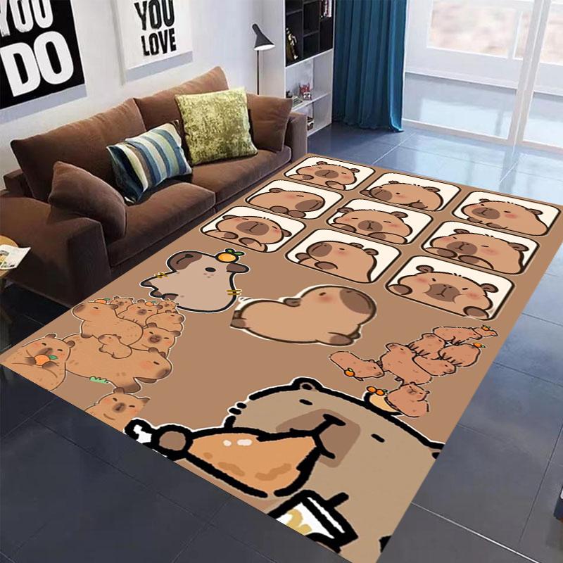 Tappeto Carino con Stampa Capibara Antiscivolo Multiuso Tappeti per Soggiorno Tappetino per Ingresso Corridoio di Casa Decorazione per la Casa