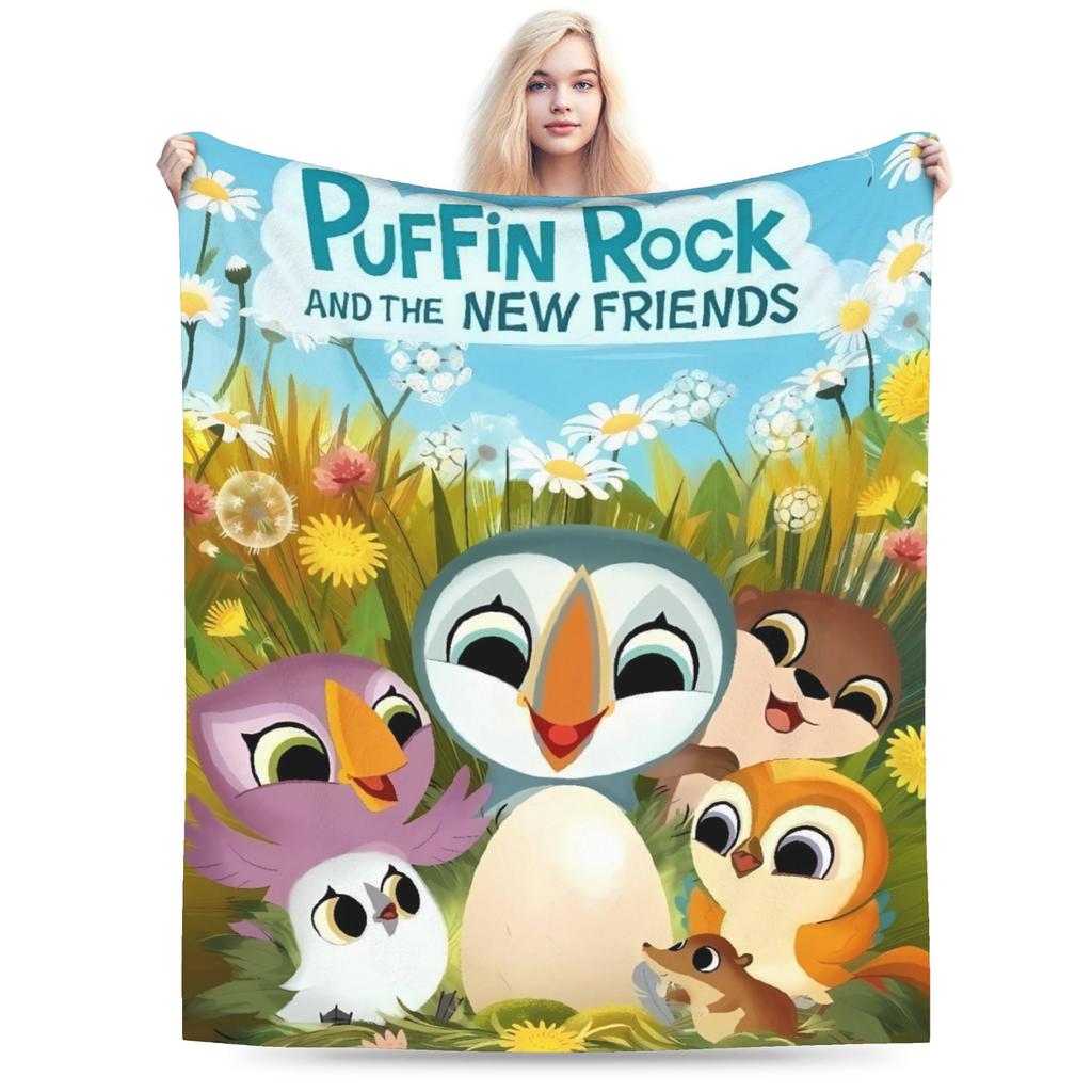 Puffin Rock Soft Warm Blankets Kids Plush Bedding Throws Fluffy Couch Chair Flannel Bedspread Sofa Bed Cover