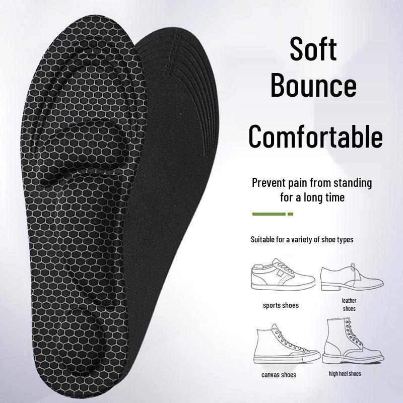 

Graphene Odor-proof 4D Shock Absorption Insole: Antibacterial, Breathable, Sweat-wicking, Elastic, Cut-to-Size for Sports and Casual Wear. Size 40-46, Free Cutting