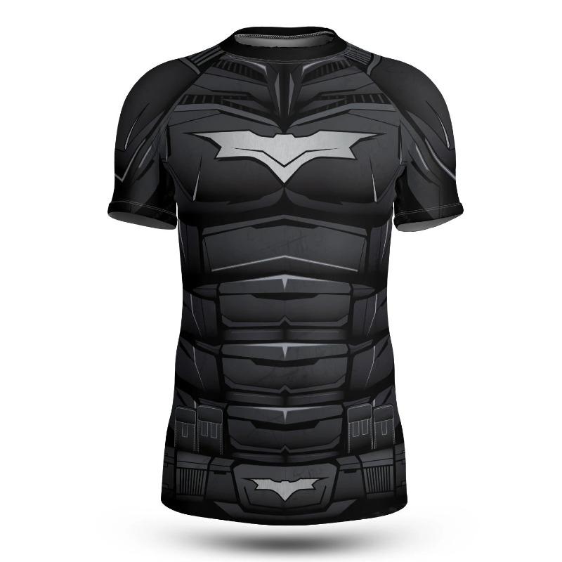 Hot-selling Fashionable Brand-new Batman Role-playing Fitness Short-sleeved Muscle-textured Sports T-shirt for Men and Women
