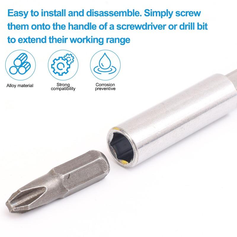 10/1pcs Magnetic Screwdriver Extension Hexagonal Handle Connecting Rod Steel Screwdrivers Bit Holder Power Tools 60/75/100/150mm