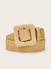Minimally Circular Designed Buckle Decoration Women Casual Woven Belt Waist