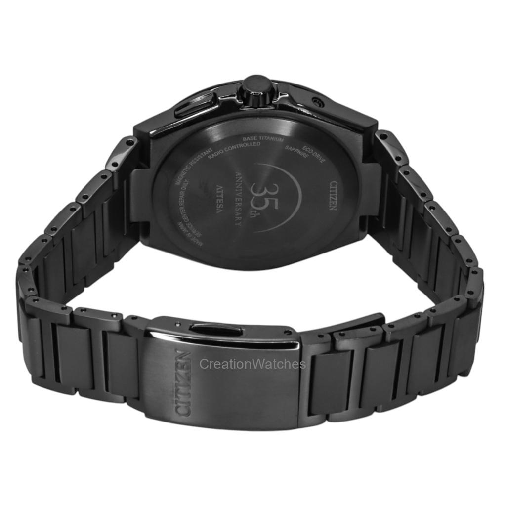 Citizen Ceas de mână pentru bărbați Attesa Calendar Perpetuu Super Titan Negru Cadran Eco-Drive CB0217-71E 100M