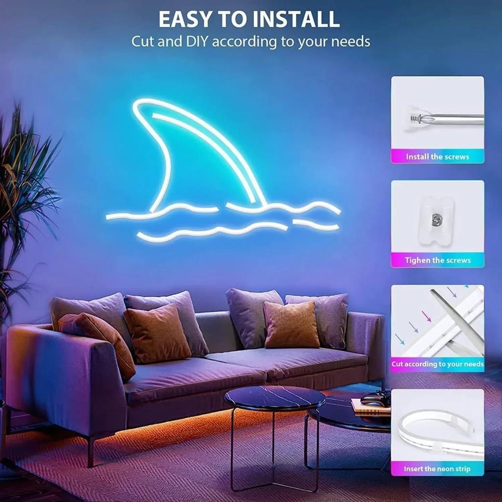 USB DIY Neon Light Strip APP Control and Remote Control RGB Color Change Flexible LED Light Strip Bedroom Decoration